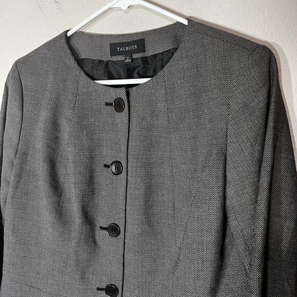Talbots Womens Blazer Jacket Brown Taupe Four Button Career Sz 6 - Picture 2 of 9